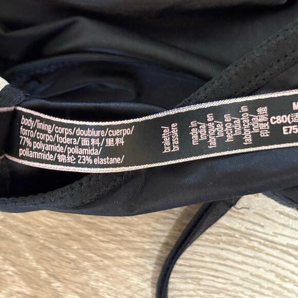 Victoria’s Secret Black Satin Strappy Bralette M NWT - Picture 7 of 11